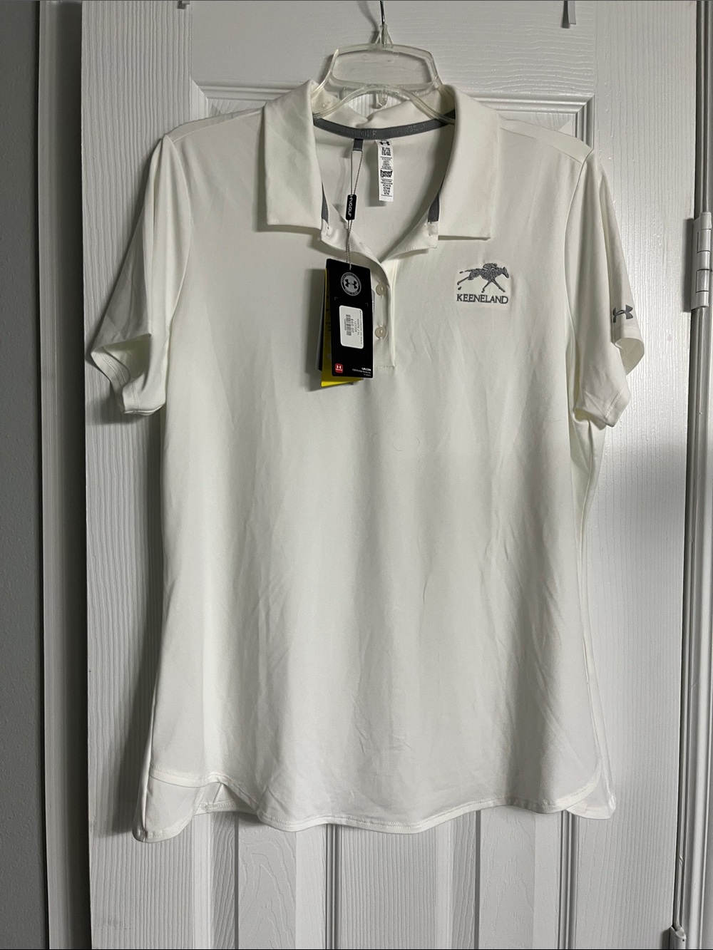 Under Armour White HeatGear Keeneland Polo